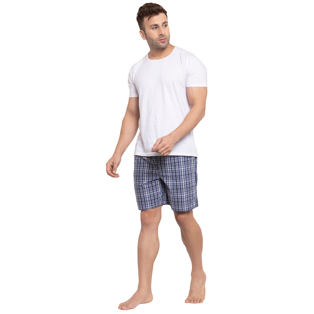 Crosscreek Men Blue Checked Boxer Crosscreek