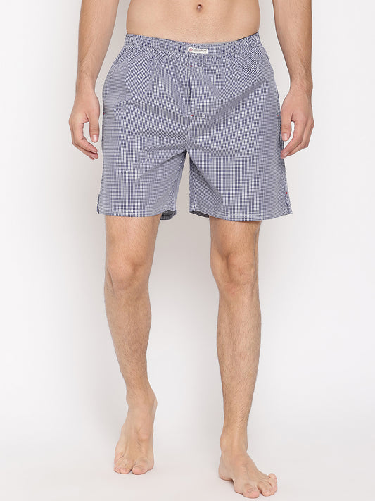 Crosscreek Men Blue Checked Boxer Shorts Crosscreek