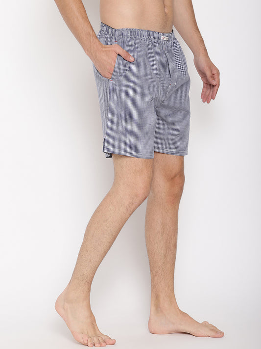 Crosscreek Men Blue Checked Boxer Shorts Crosscreek