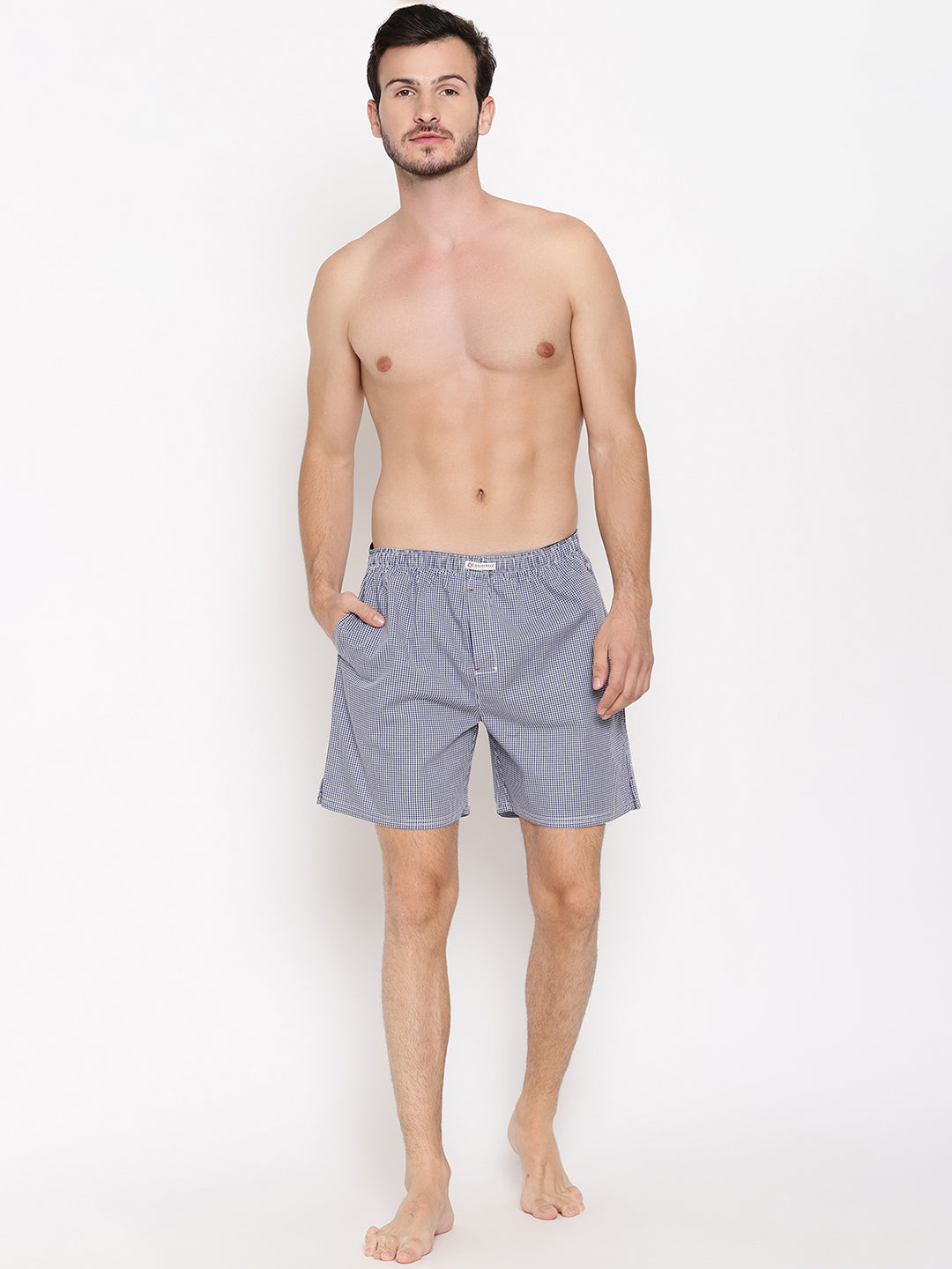 Crosscreek Men Blue Checked Boxer Shorts Crosscreek