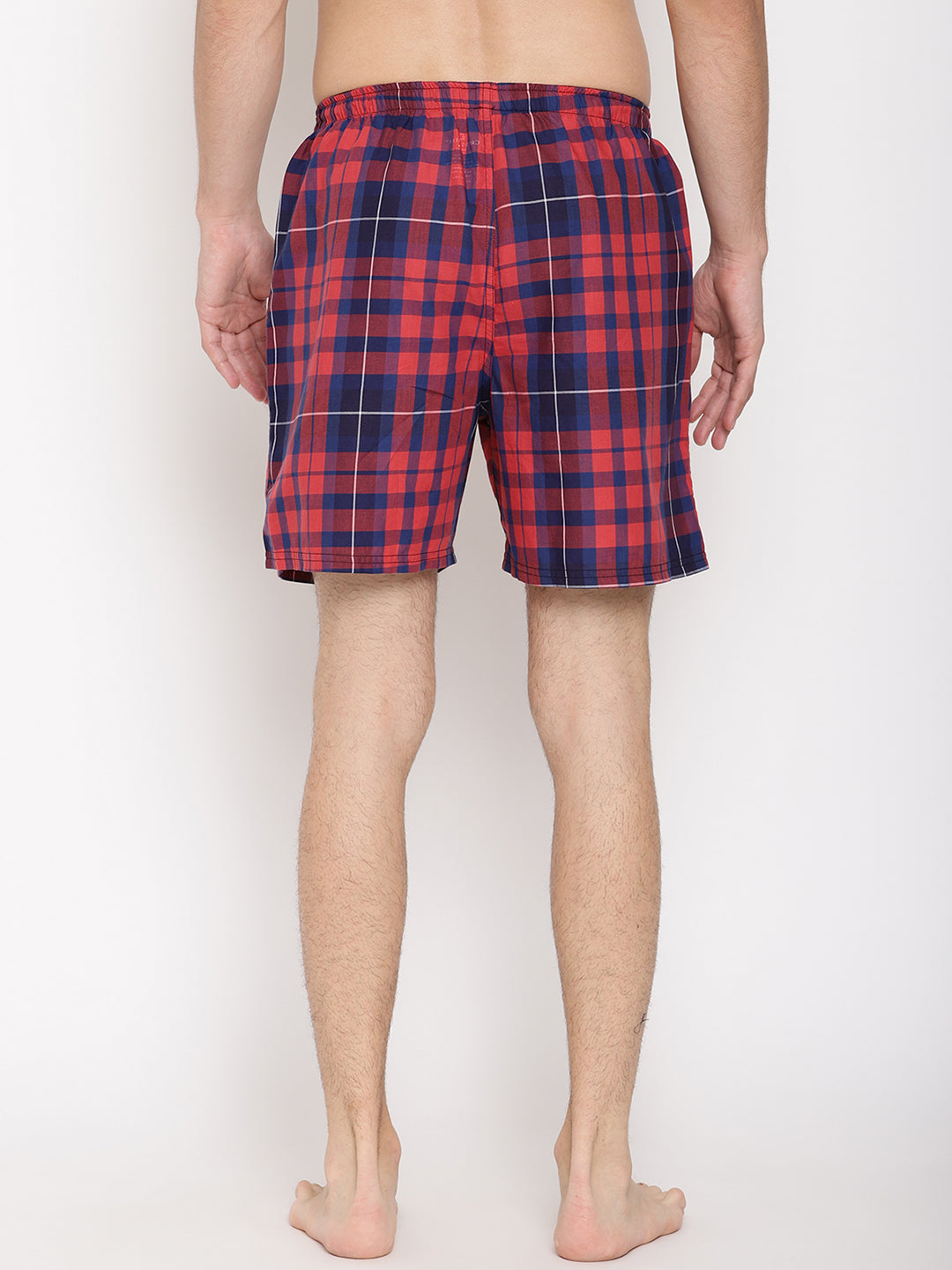 Crosscreek Men Red Blue Checked Boxer Shorts Crosscreek