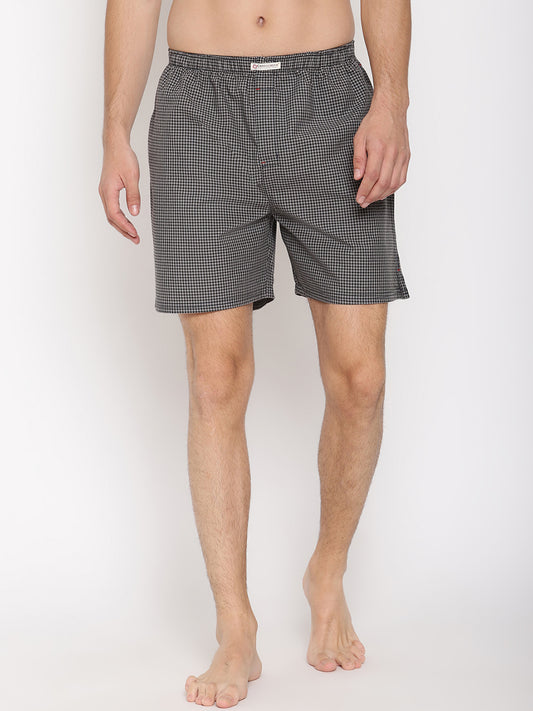 Crosscreek Men Grey Checked Boxer Shorts Crosscreek