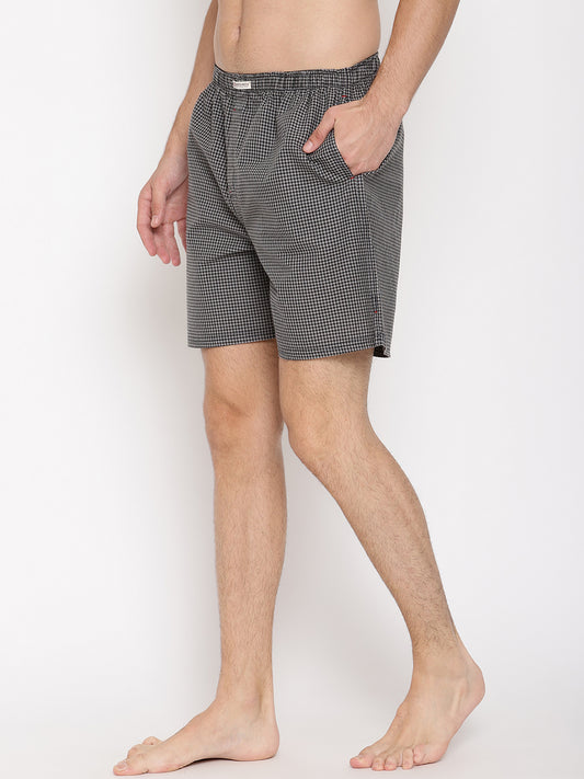 Crosscreek Men Grey Checked Boxer Shorts Crosscreek
