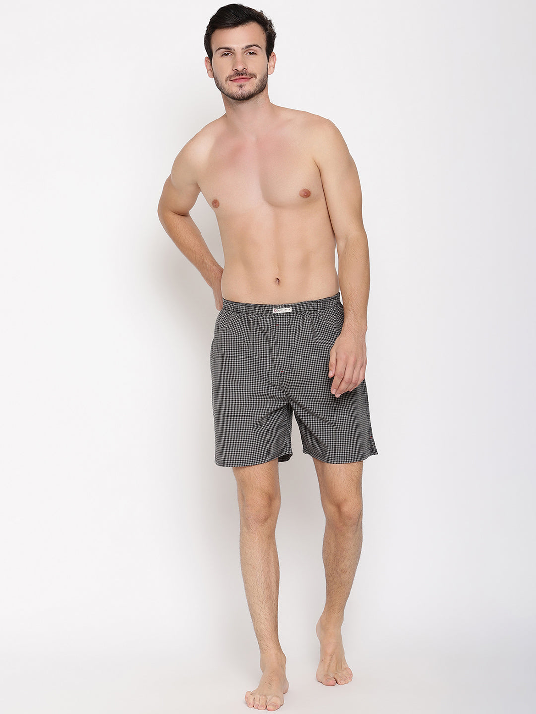 Crosscreek Men Grey Checked Boxer Shorts Crosscreek