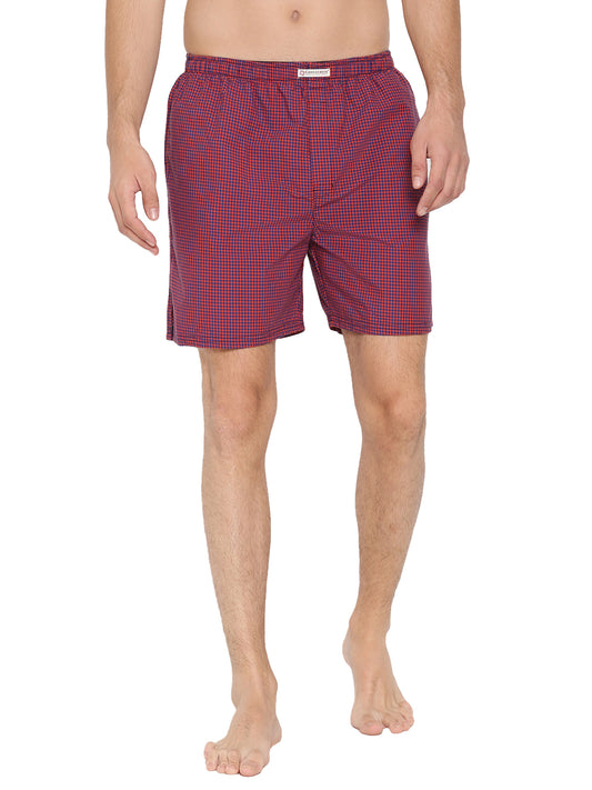 Crosscreek Men Red Checked Boxer Shorts Crosscreek