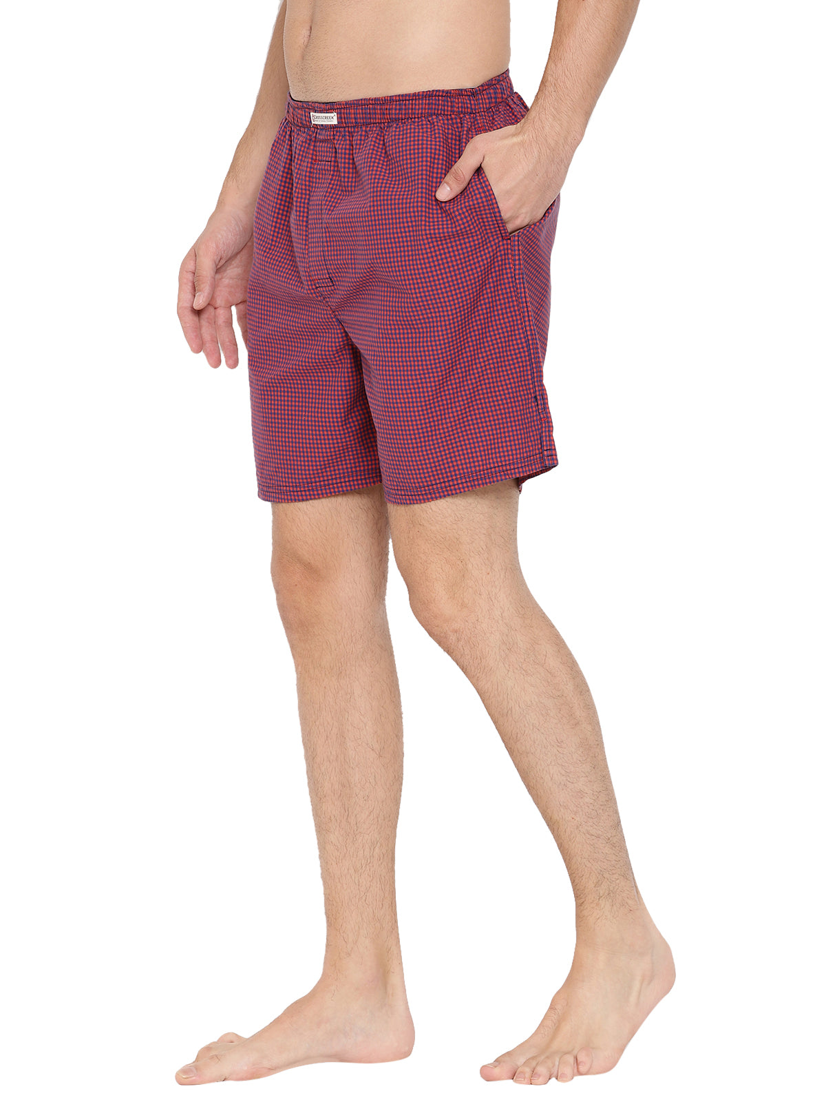 Crosscreek Men Red Checked Boxer Shorts Crosscreek