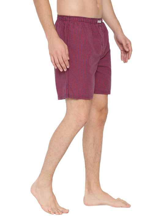 Crosscreek Men Red Checked Boxer Shorts Crosscreek