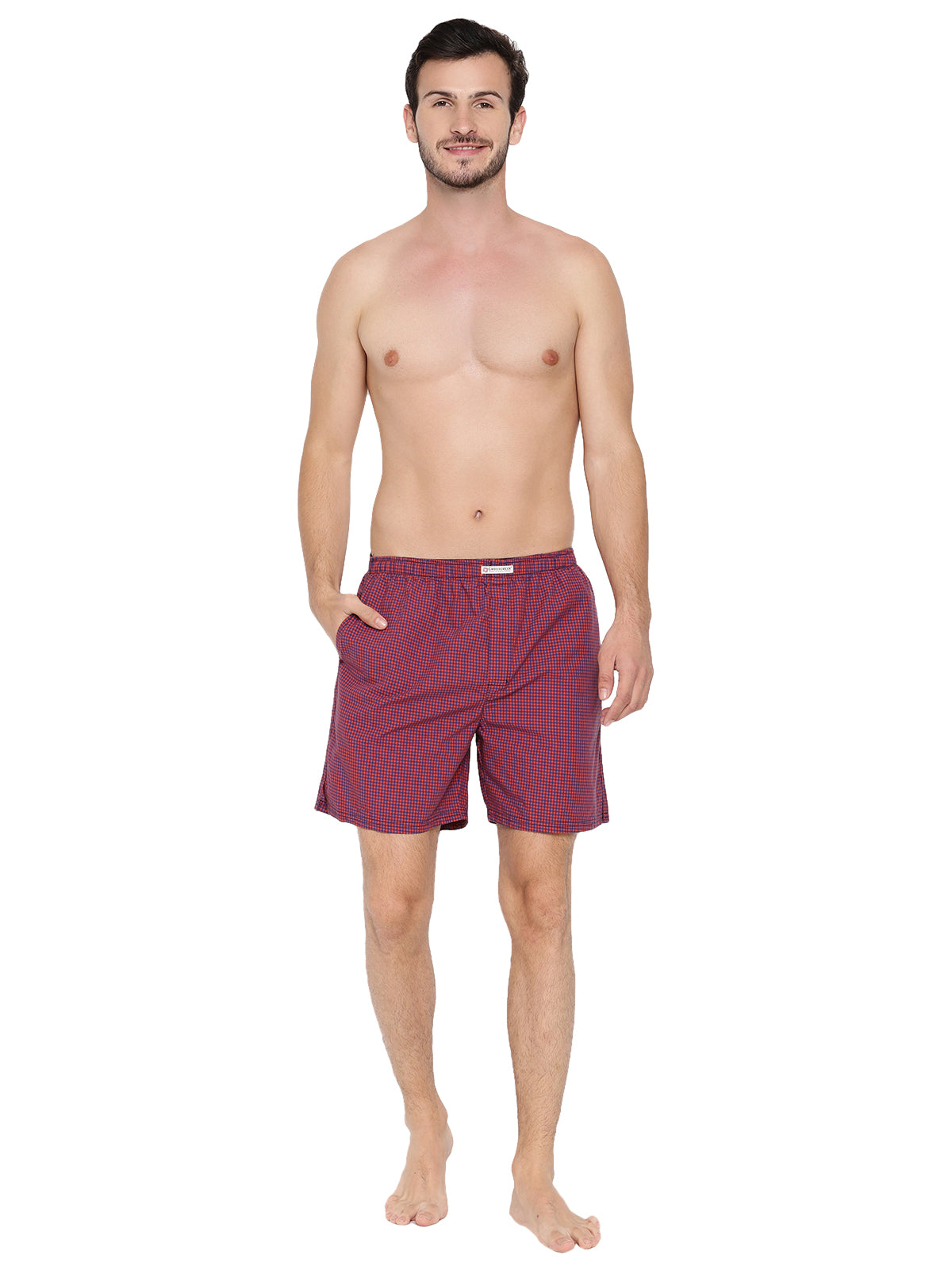 Crosscreek Men Red Checked Boxer Shorts Crosscreek