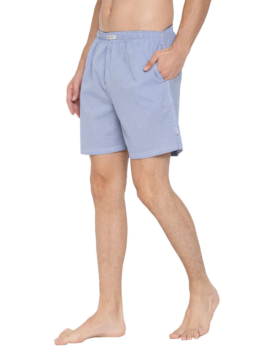 Crosscreek Men Blue Checked Boxer Shorts Crosscreek