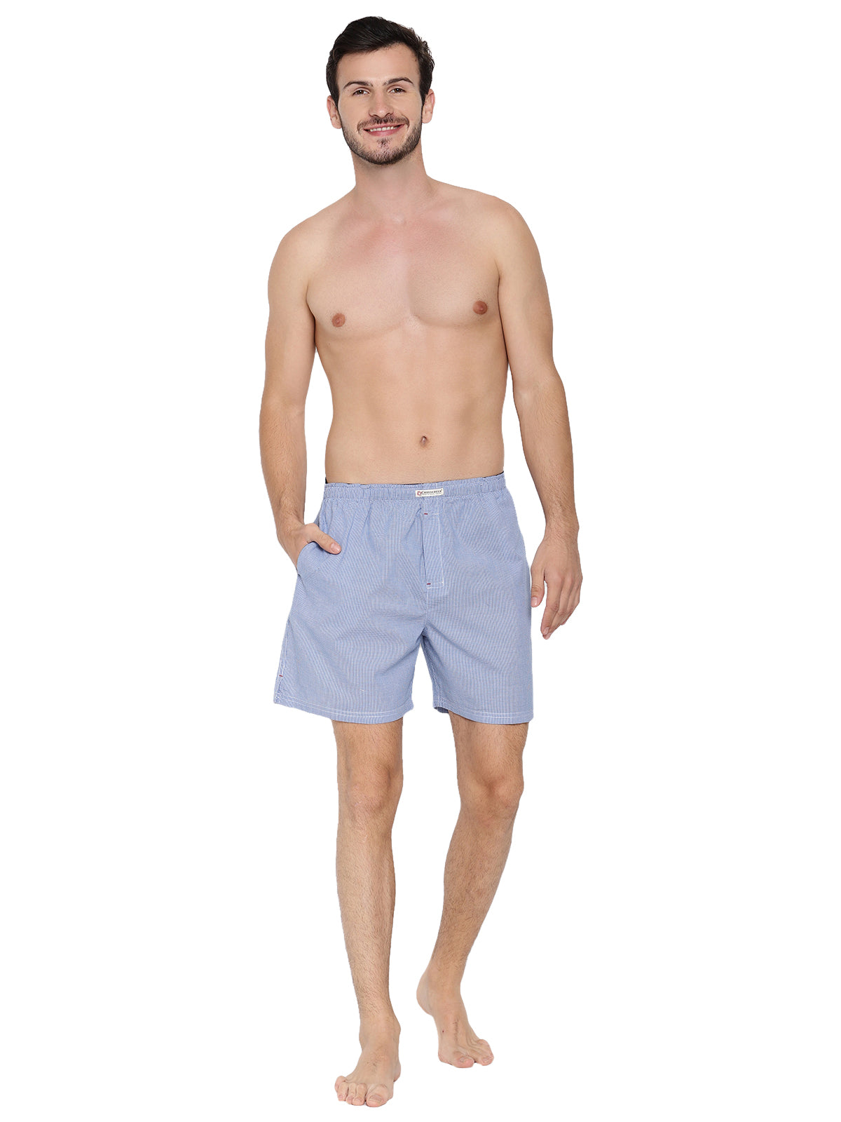 Crosscreek Men Blue Checked Boxer Shorts Crosscreek