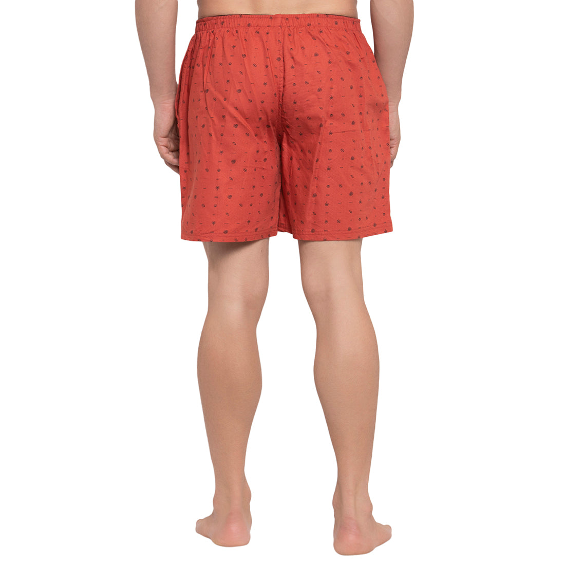 Crosscreek Men Burnt Red Printed Boxer Crosscreek