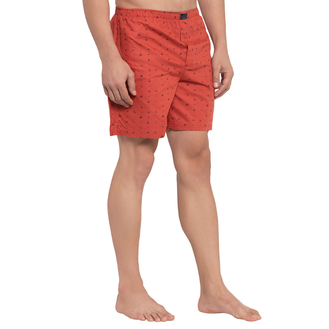 Crosscreek Men Burnt Red Printed Boxer Crosscreek