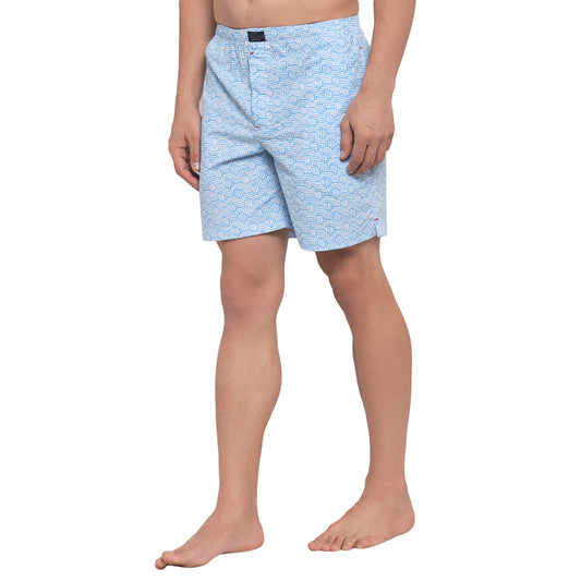Crosscreek Men Light Blue Printed Boxers Crosscreek