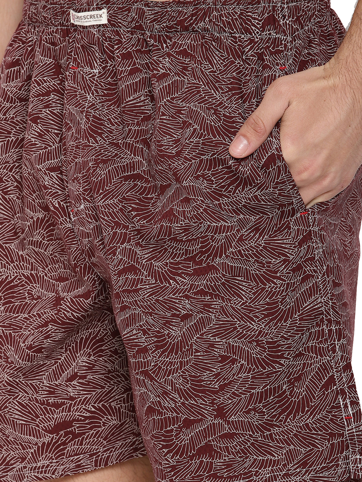 Crosscreek Men Brown Printed Boxer Shorts Crosscreek