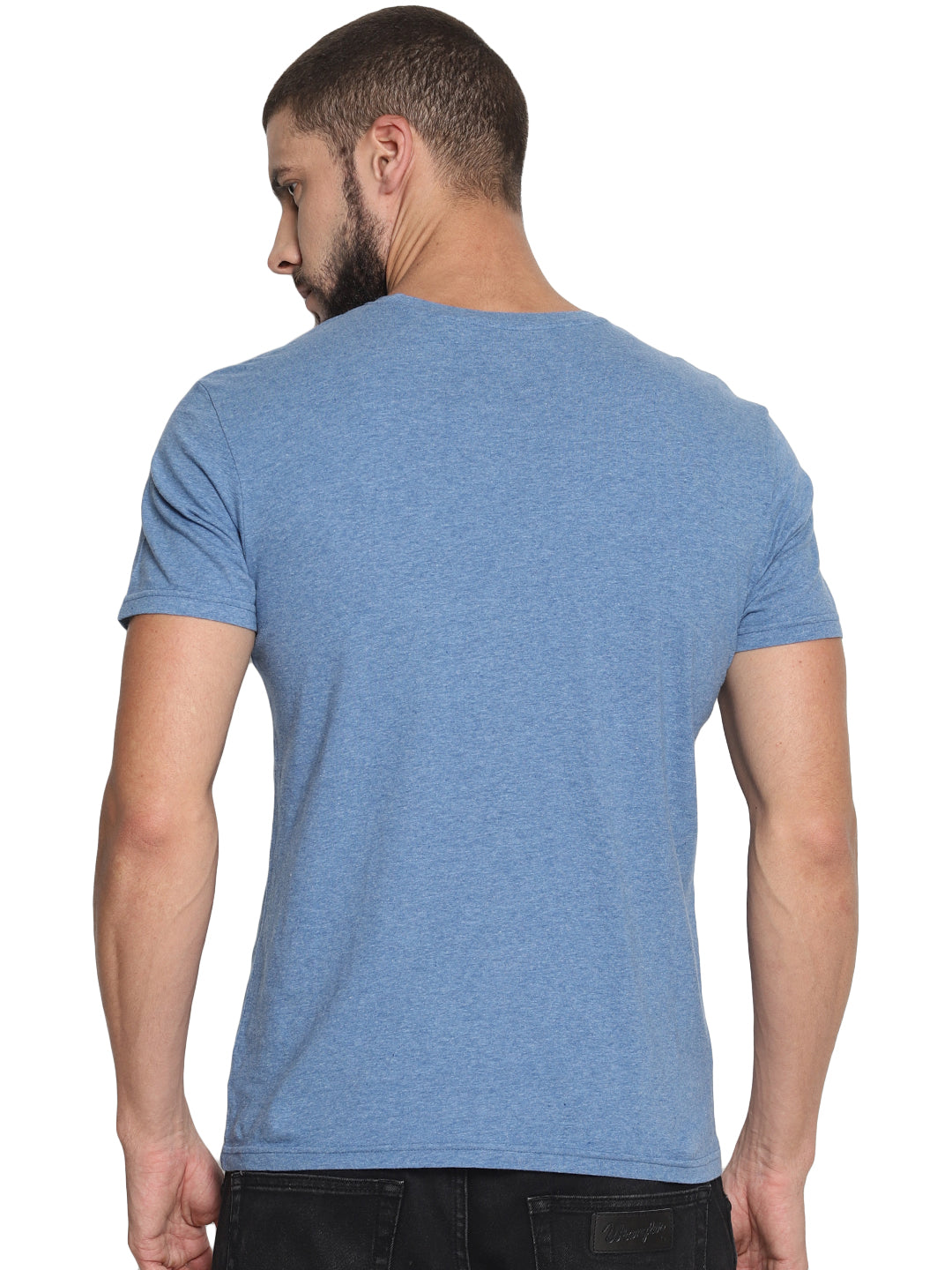 Wolfpack Men Light Blue Printed T-Shirt Wolfpack