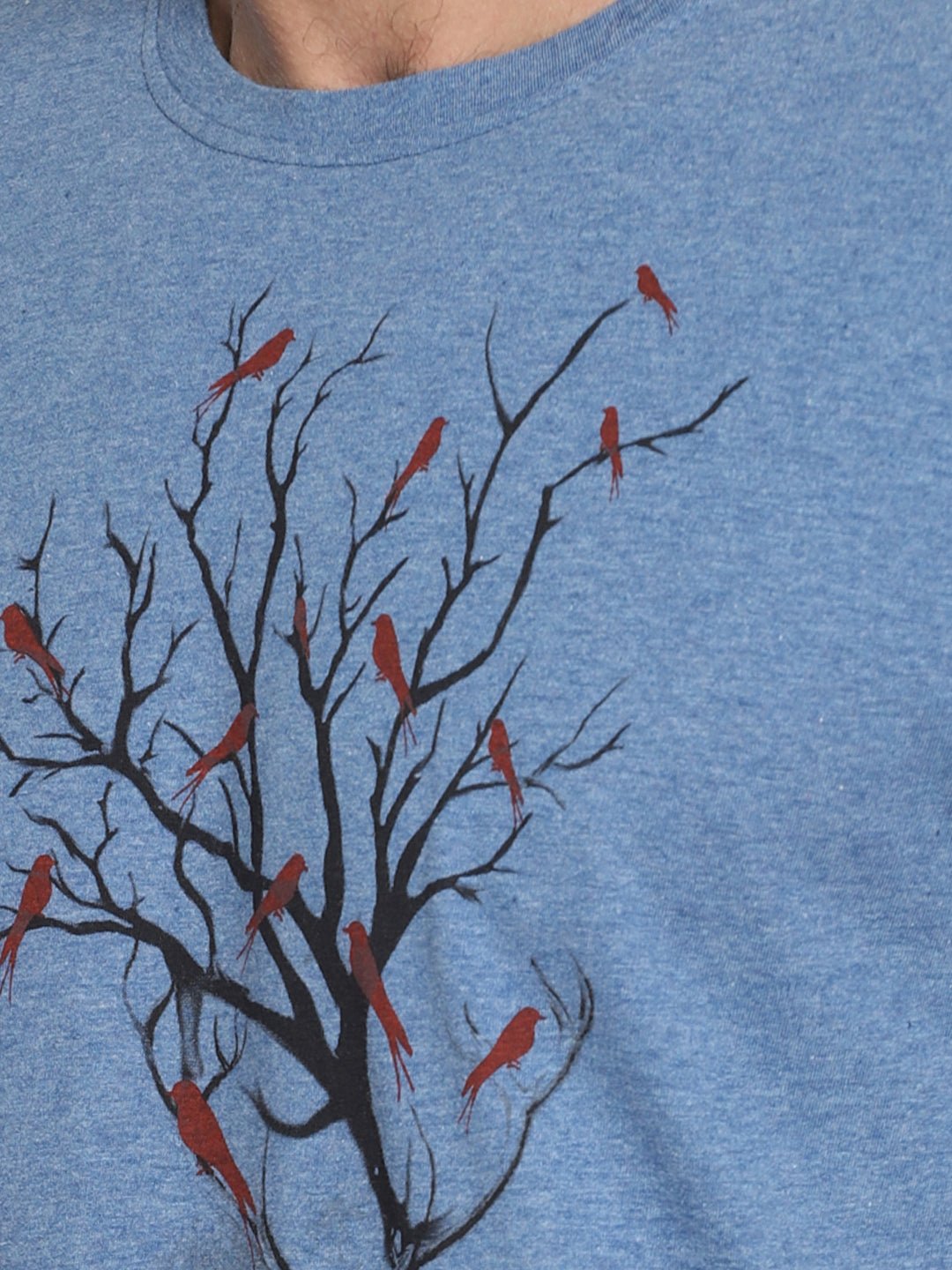 Wolfpack Men Light Blue Printed T-Shirt Wolfpack