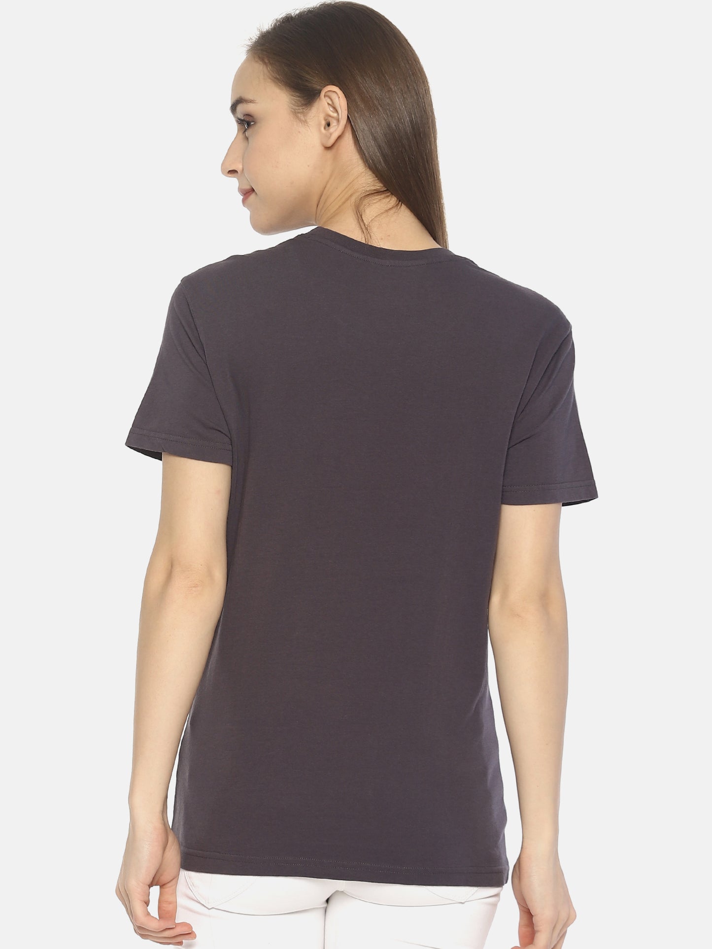 Wolfpack Women Dark Grey Printed T-Shirt Wolfpack