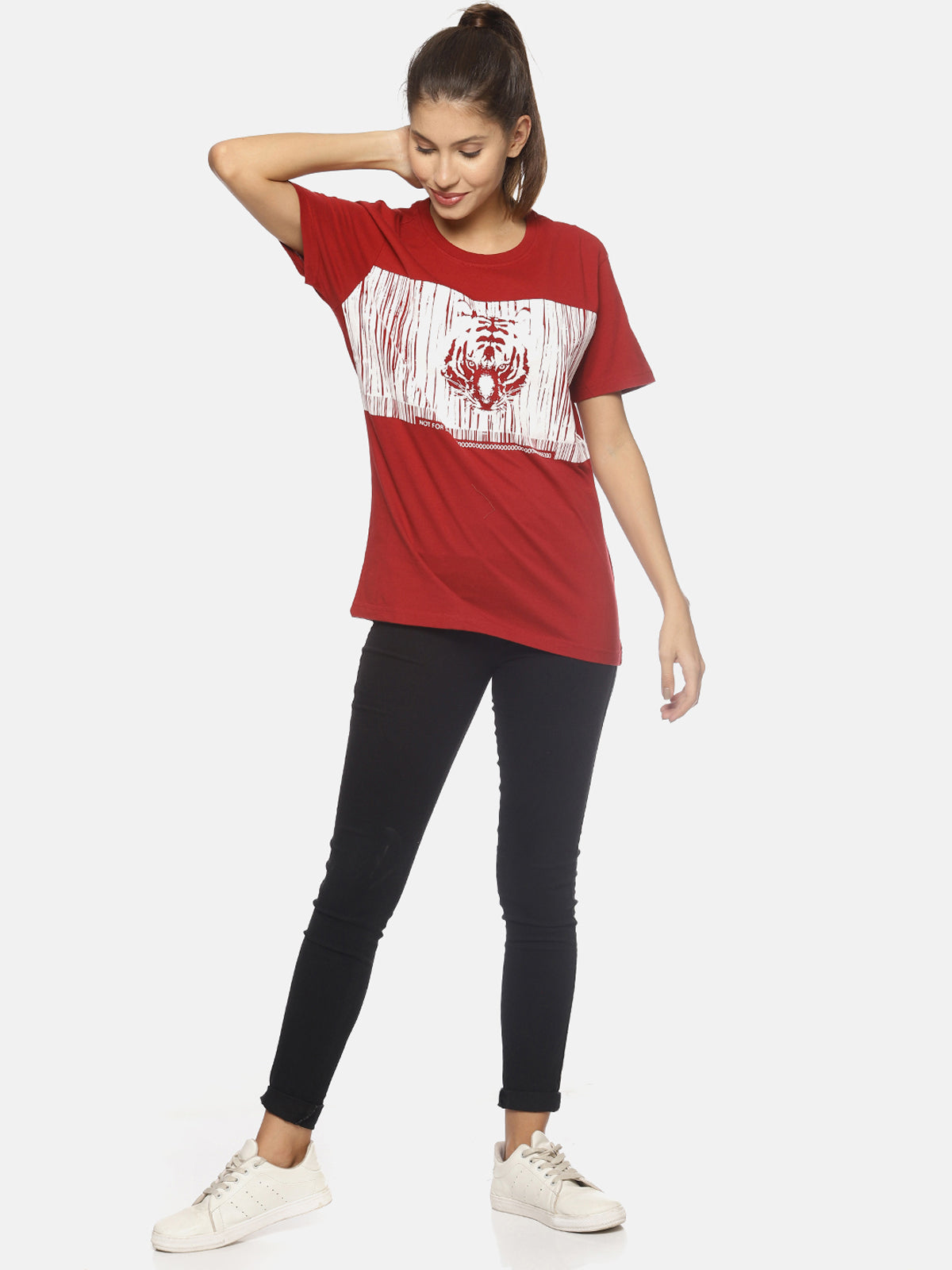 Wolfpack Women Red Printed T-Shirt Wolfpack