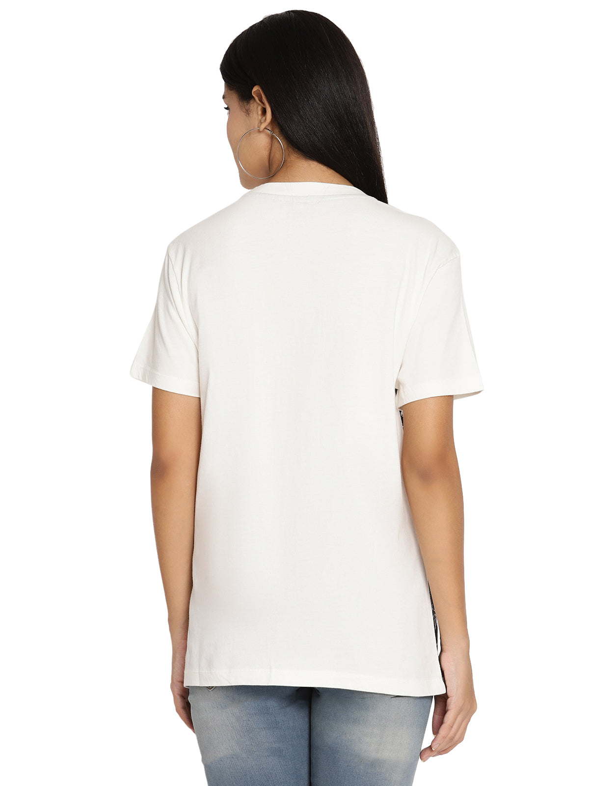 Wolfpack Bats White Printed Women T-Shirt Wolfpack