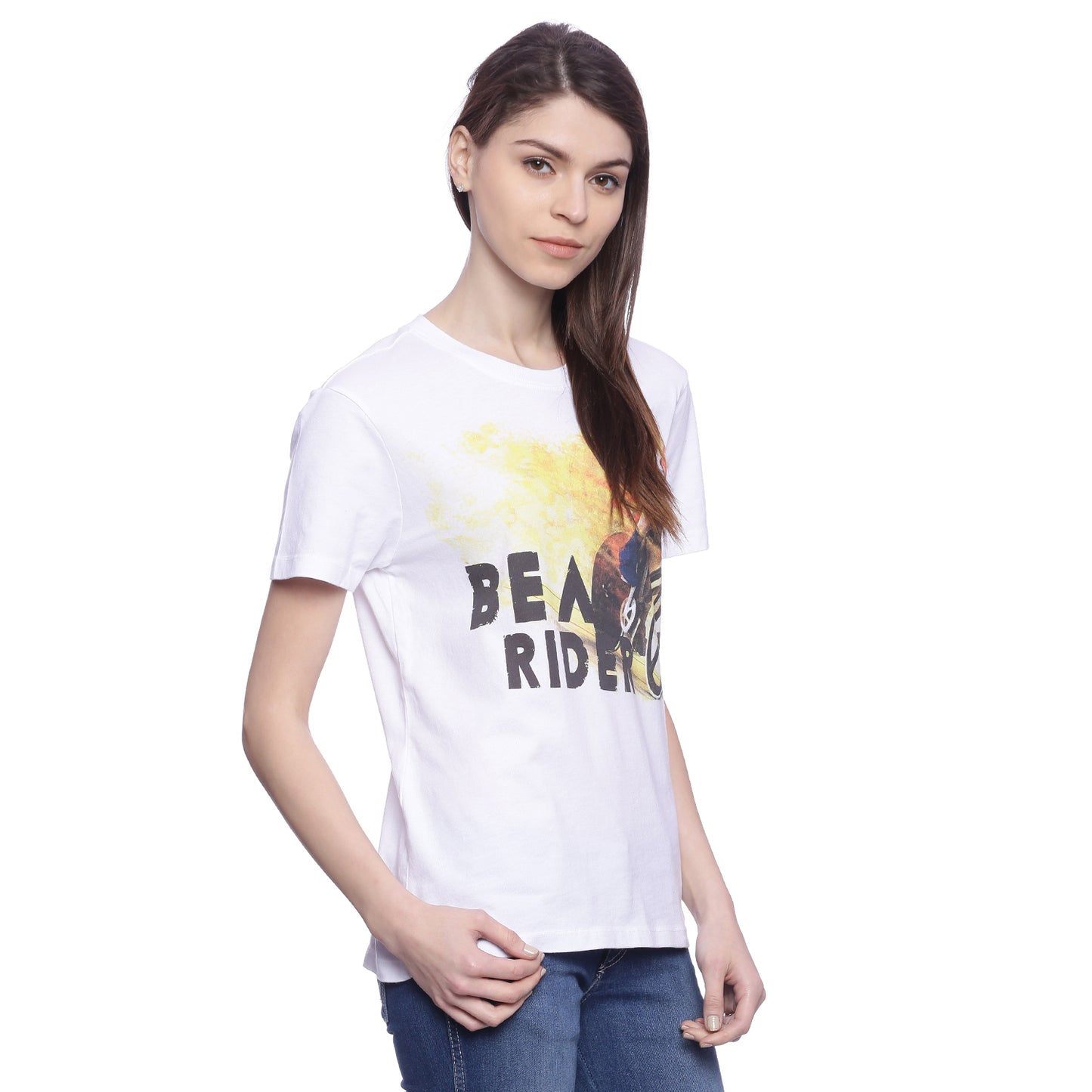 Wolfpack Women White Printed T-Shirt Wolfpack