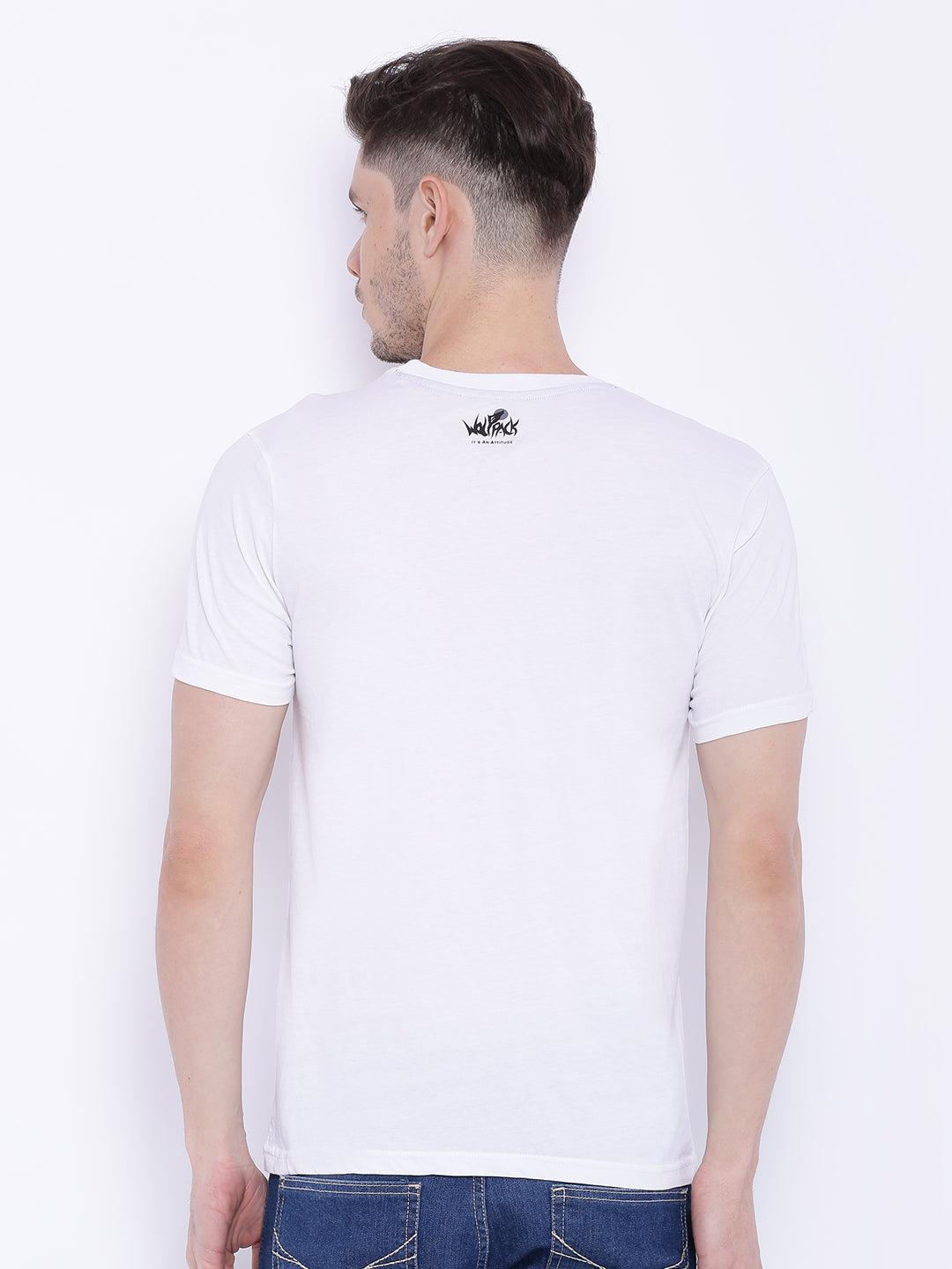 Wolfpack Men White Printed T-Shirt Wolfpack