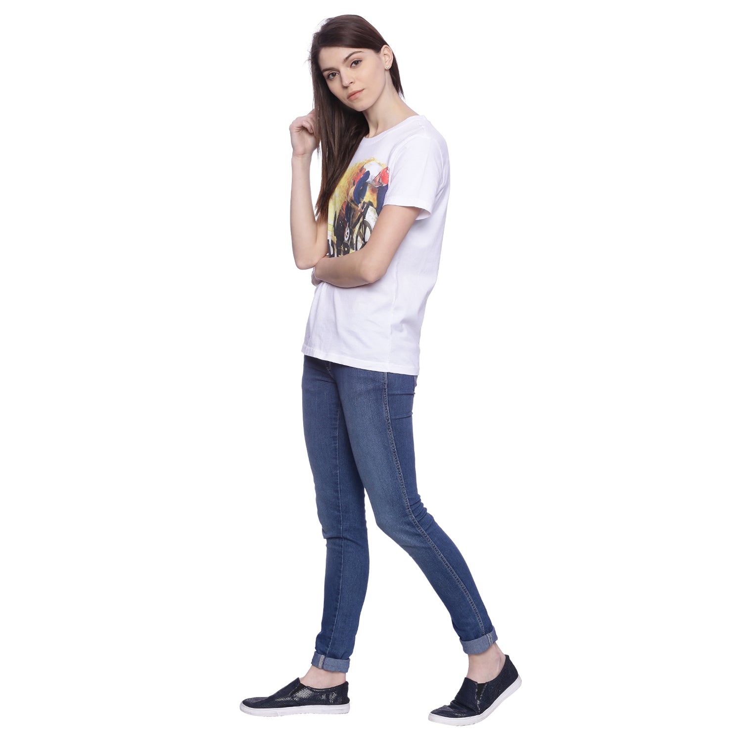 Wolfpack Women White Printed T-Shirt Wolfpack