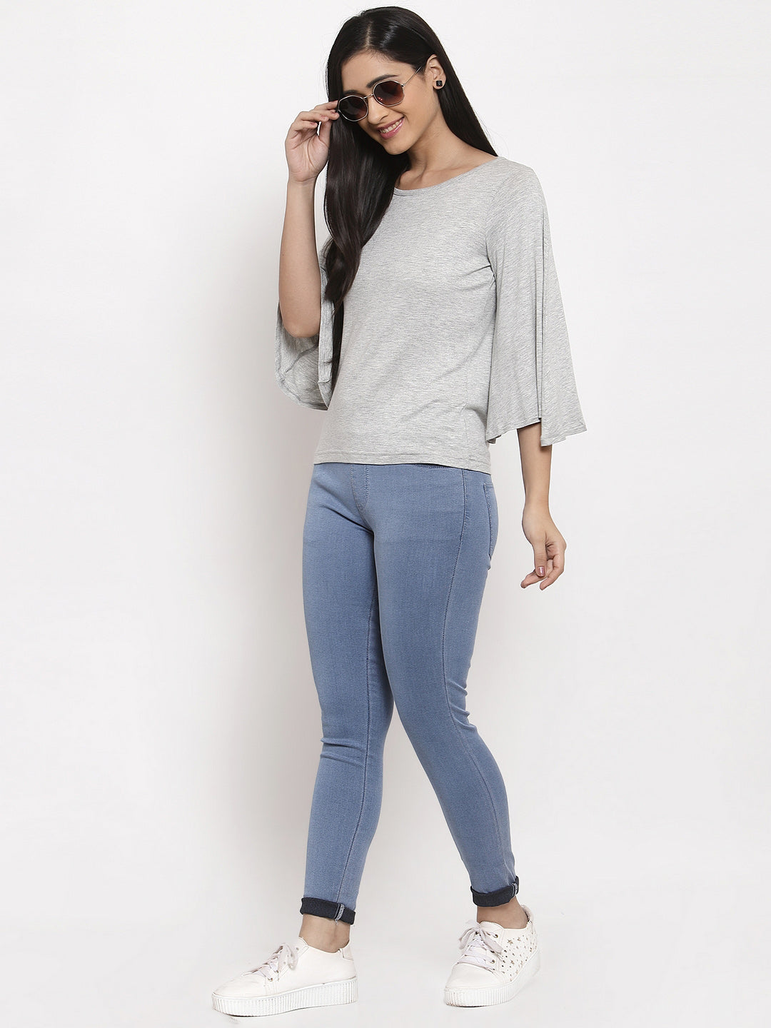 Wolfpack Women Grey Bell Handed T-shirt Wolfpack