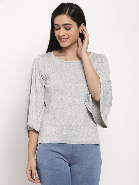 Wolfpack Women Grey Bell Handed T-shirt Wolfpack
