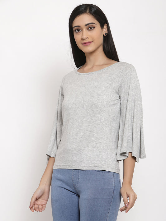 Wolfpack Women Grey Bell Handed T-shirt Wolfpack