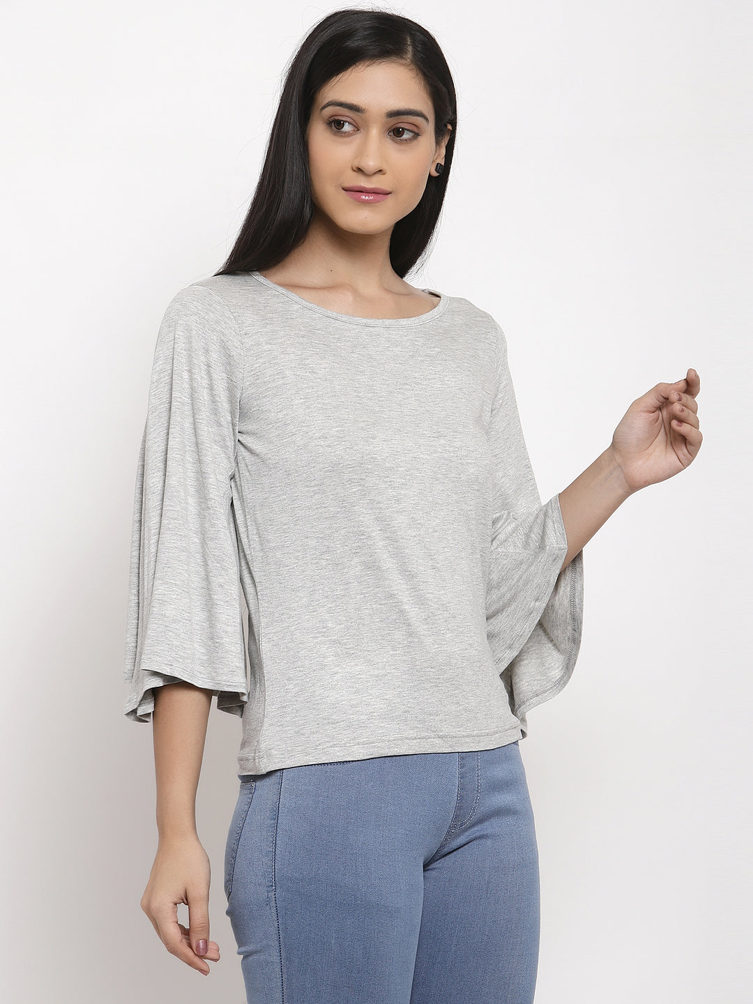 Wolfpack Women Grey Bell Handed T-shirt Wolfpack