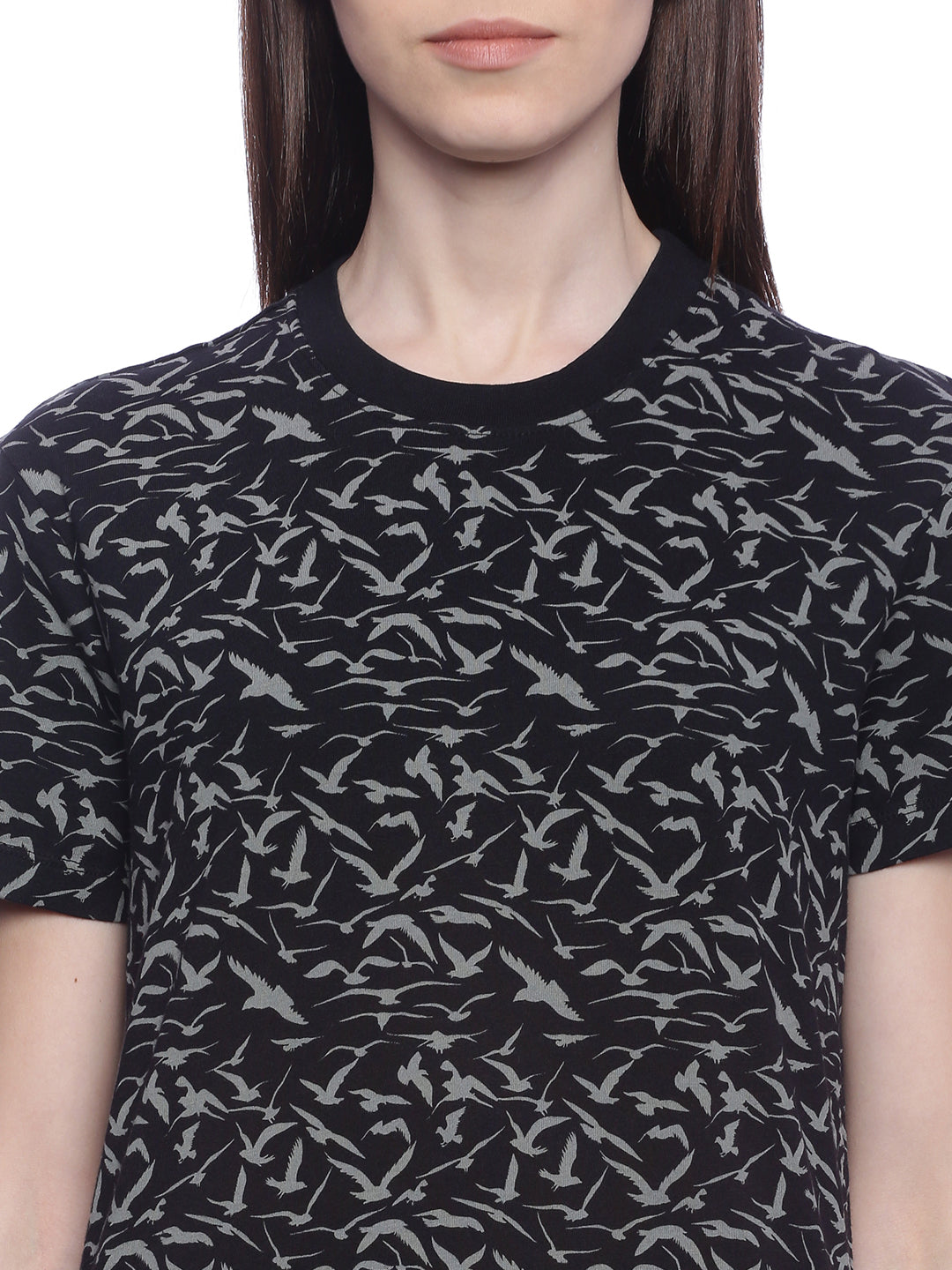 Wolfpack Women Black Printed T-Shirt Wolfpack