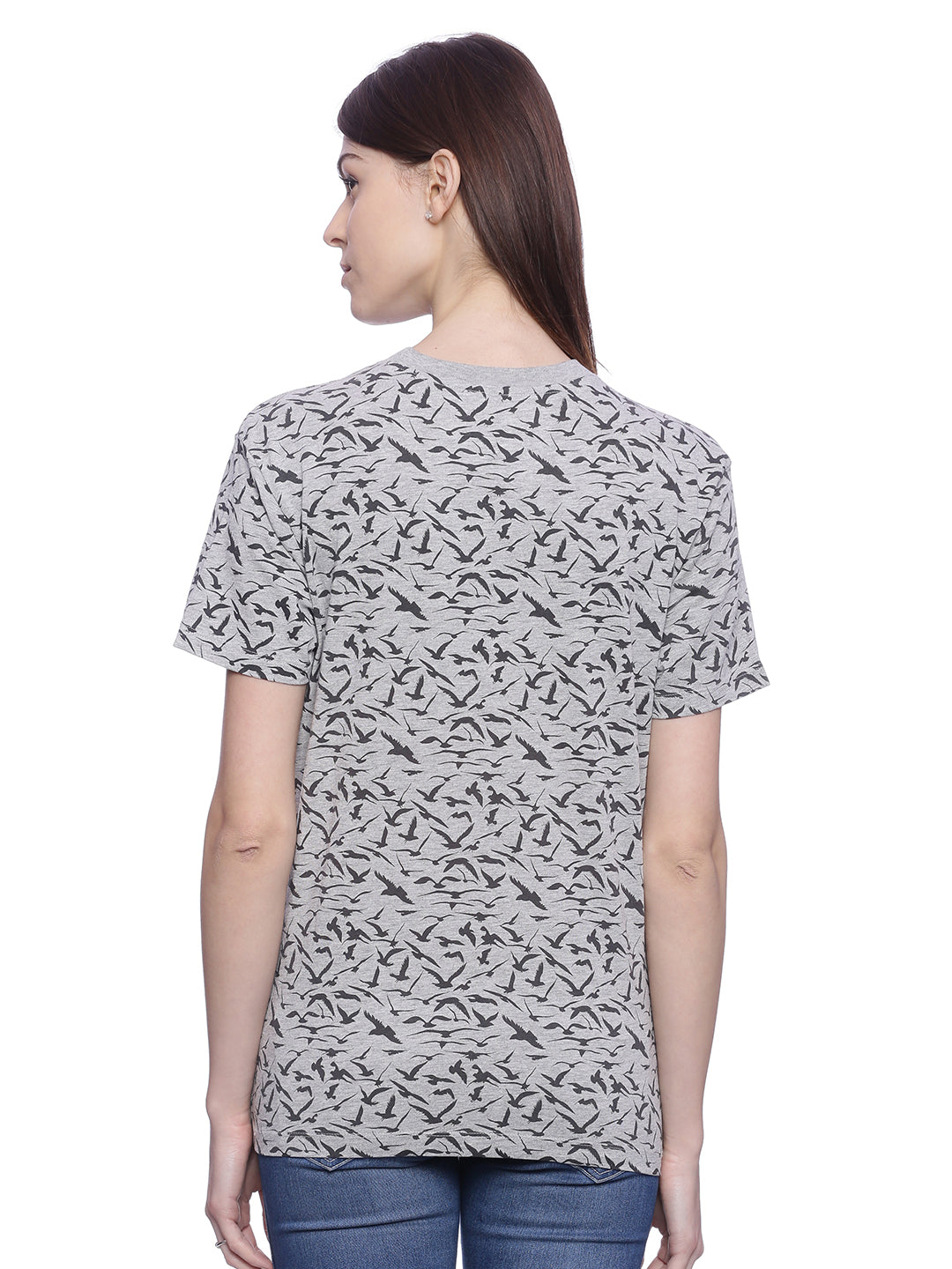 Wolfpack Women Grey Printed T-Shirt Wolfpack