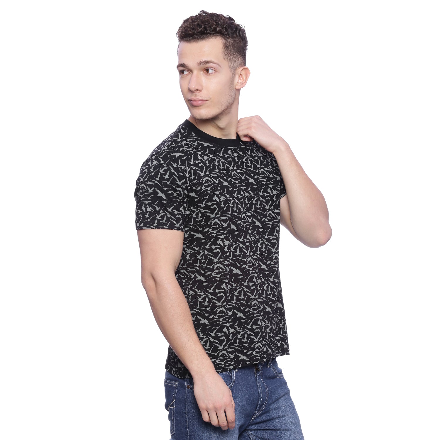 Wolfpack Men Black Printed T-Shirt Wolfpack