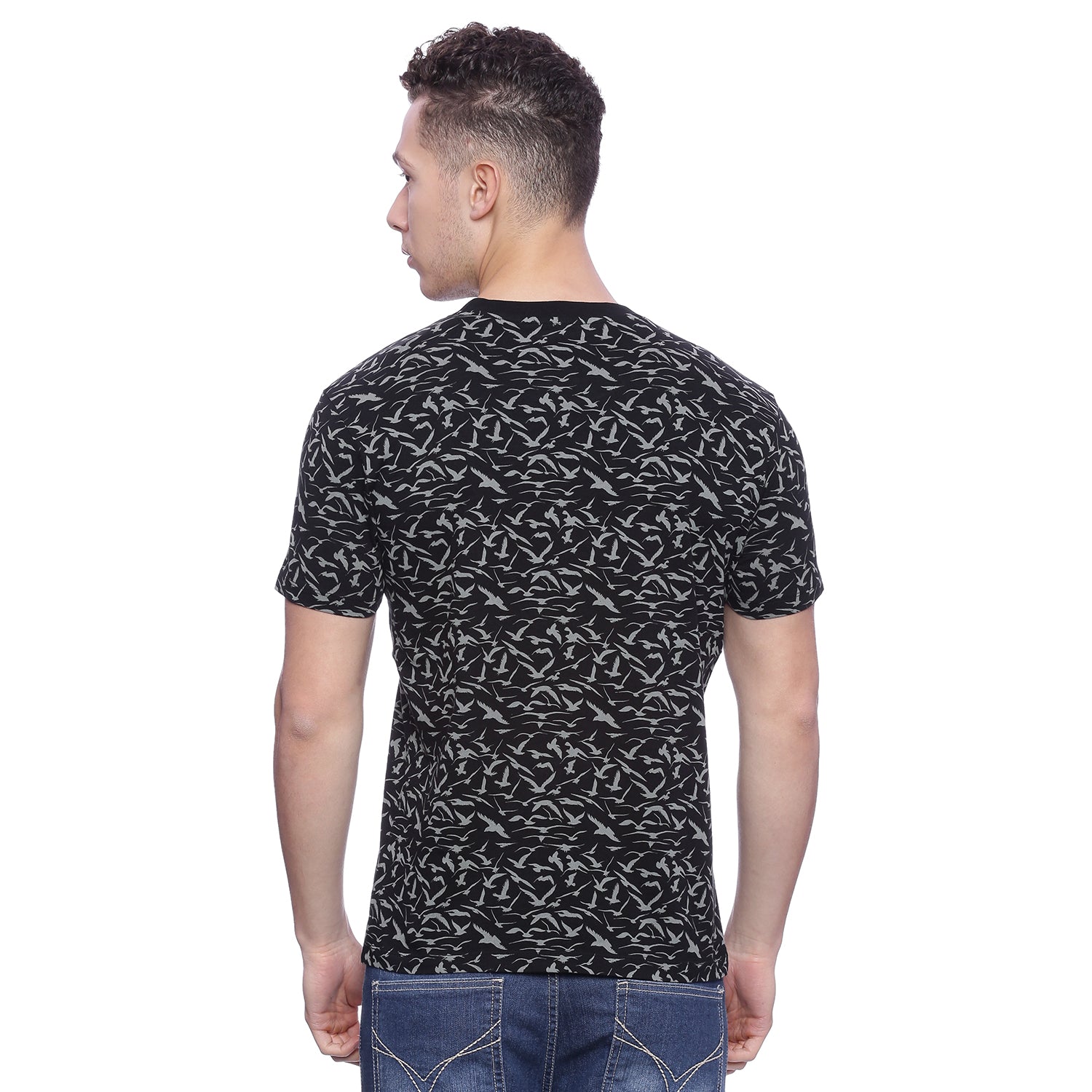 Wolfpack Men Black Printed T-Shirt Wolfpack