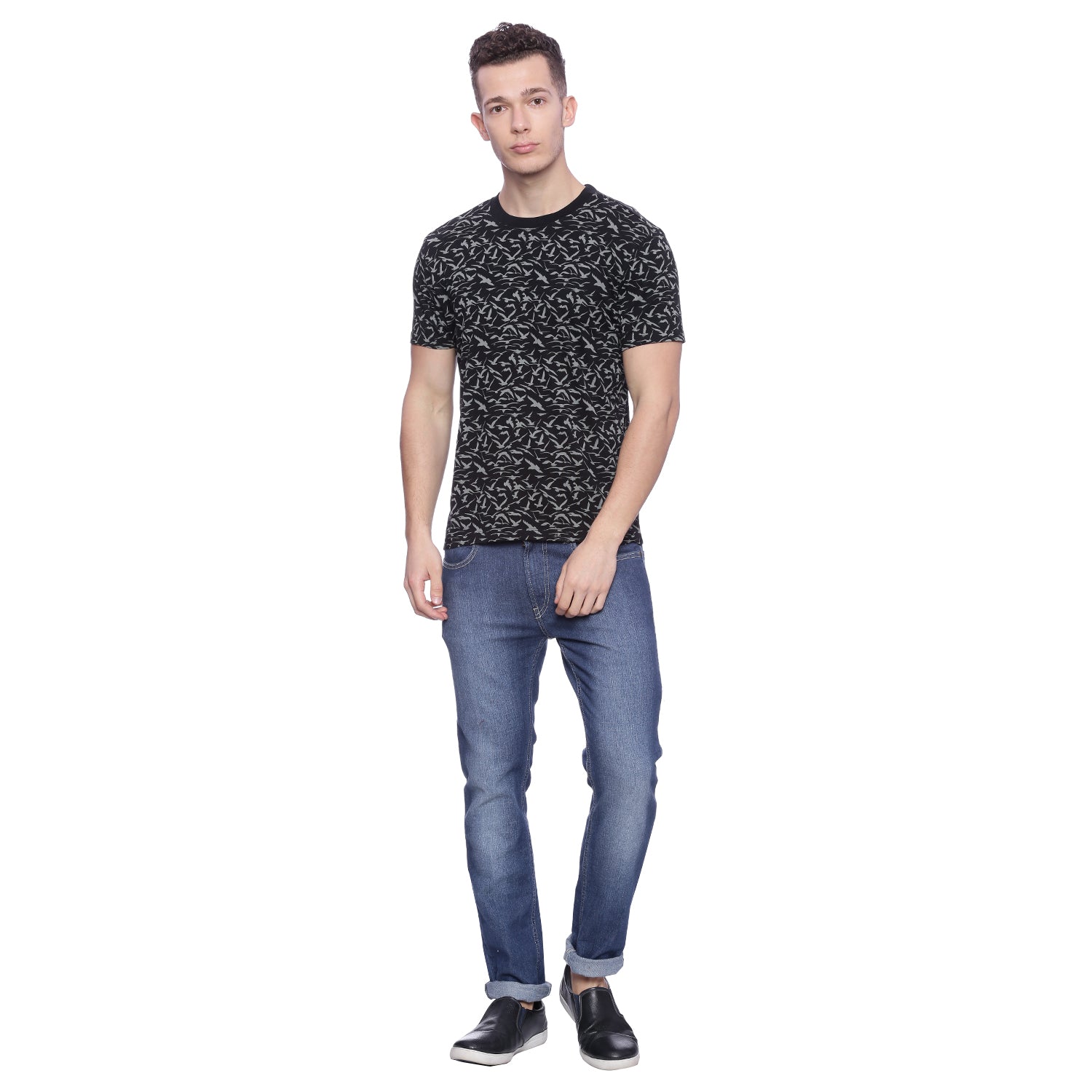 Wolfpack Men Black Printed T-Shirt Wolfpack