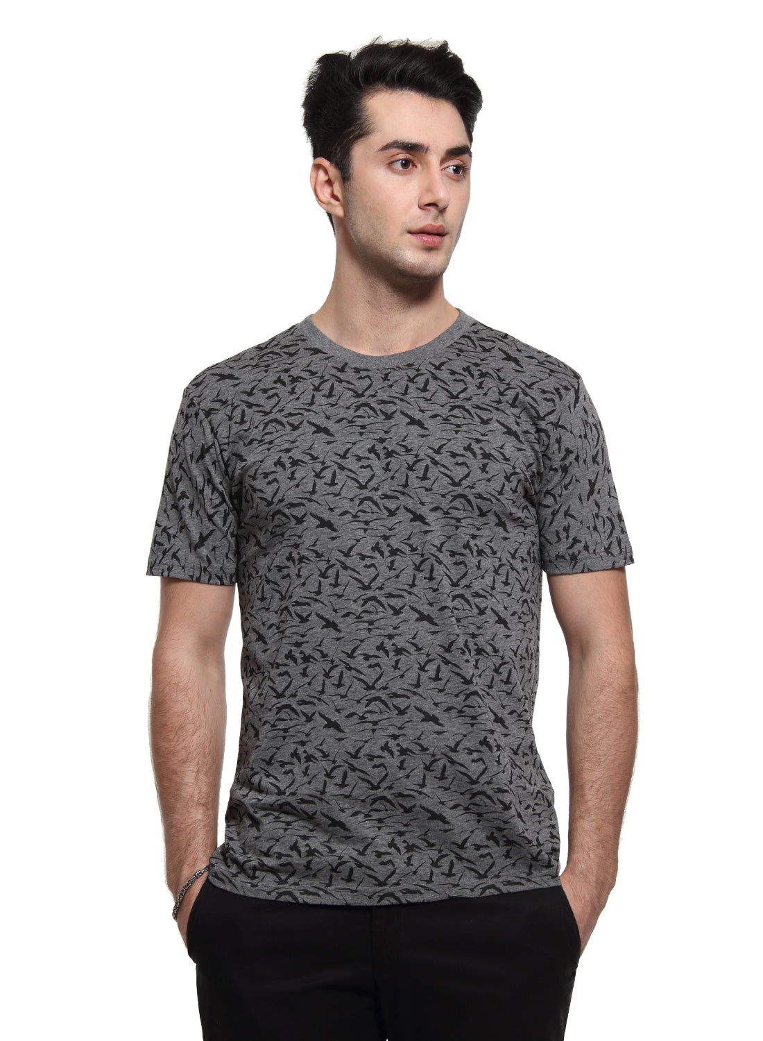 Wolfpack Men Dark Grey Printed T-Shirt Wolfpack