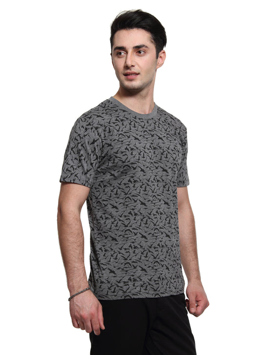 Wolfpack Men Dark Grey Printed T-Shirt Wolfpack