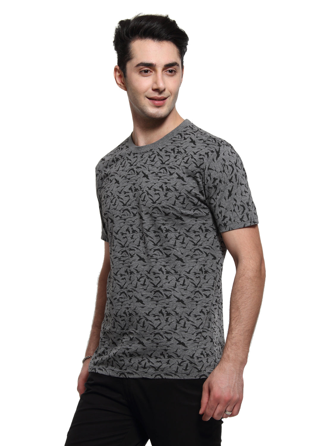 Wolfpack Men Dark Grey Printed T-Shirt Wolfpack