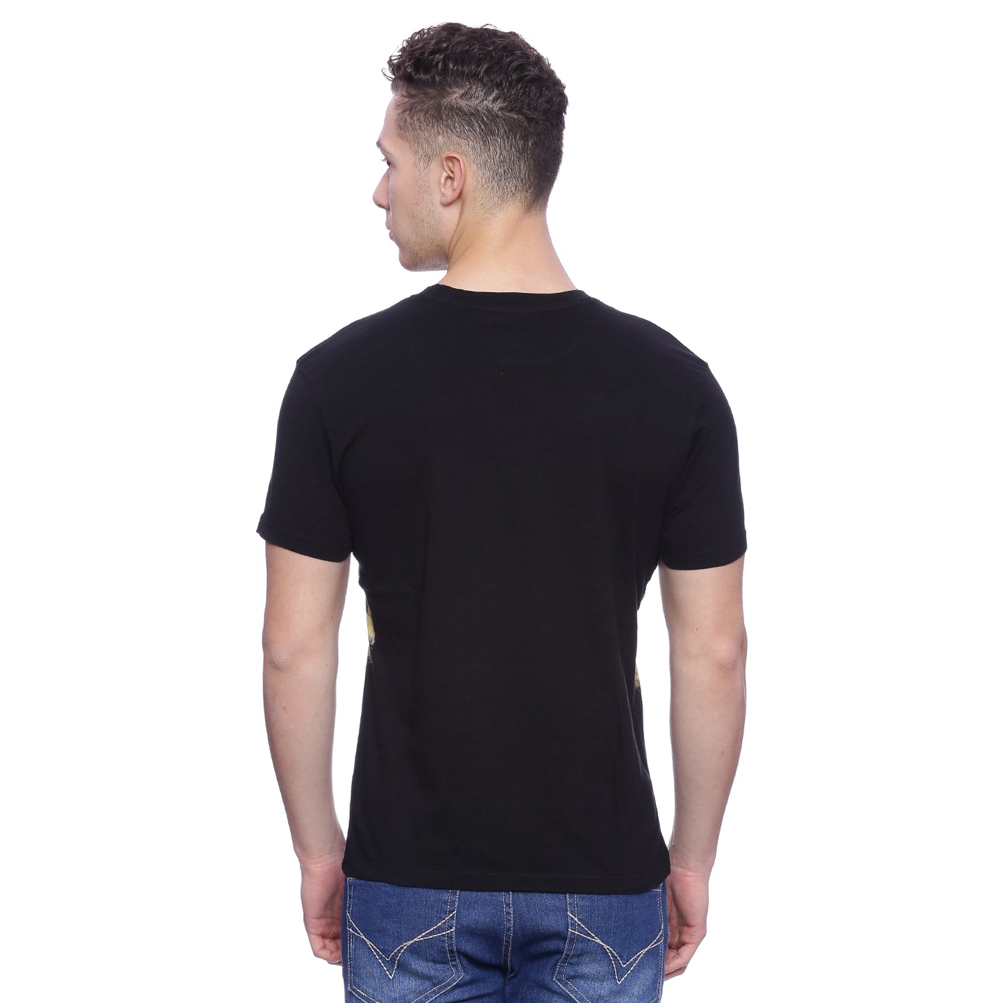 Wolfpack Men Black Round Neck Printed T-Shirt Wolfpack
