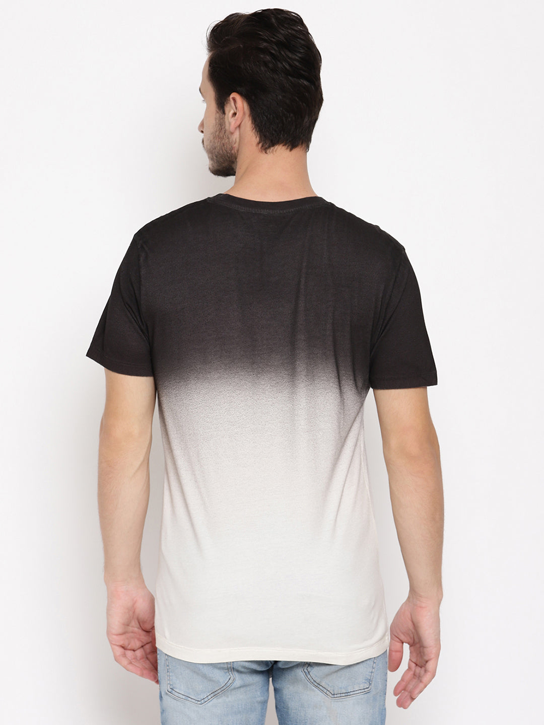 Travel is to Live Dark Grey Printed Men T-Shirt