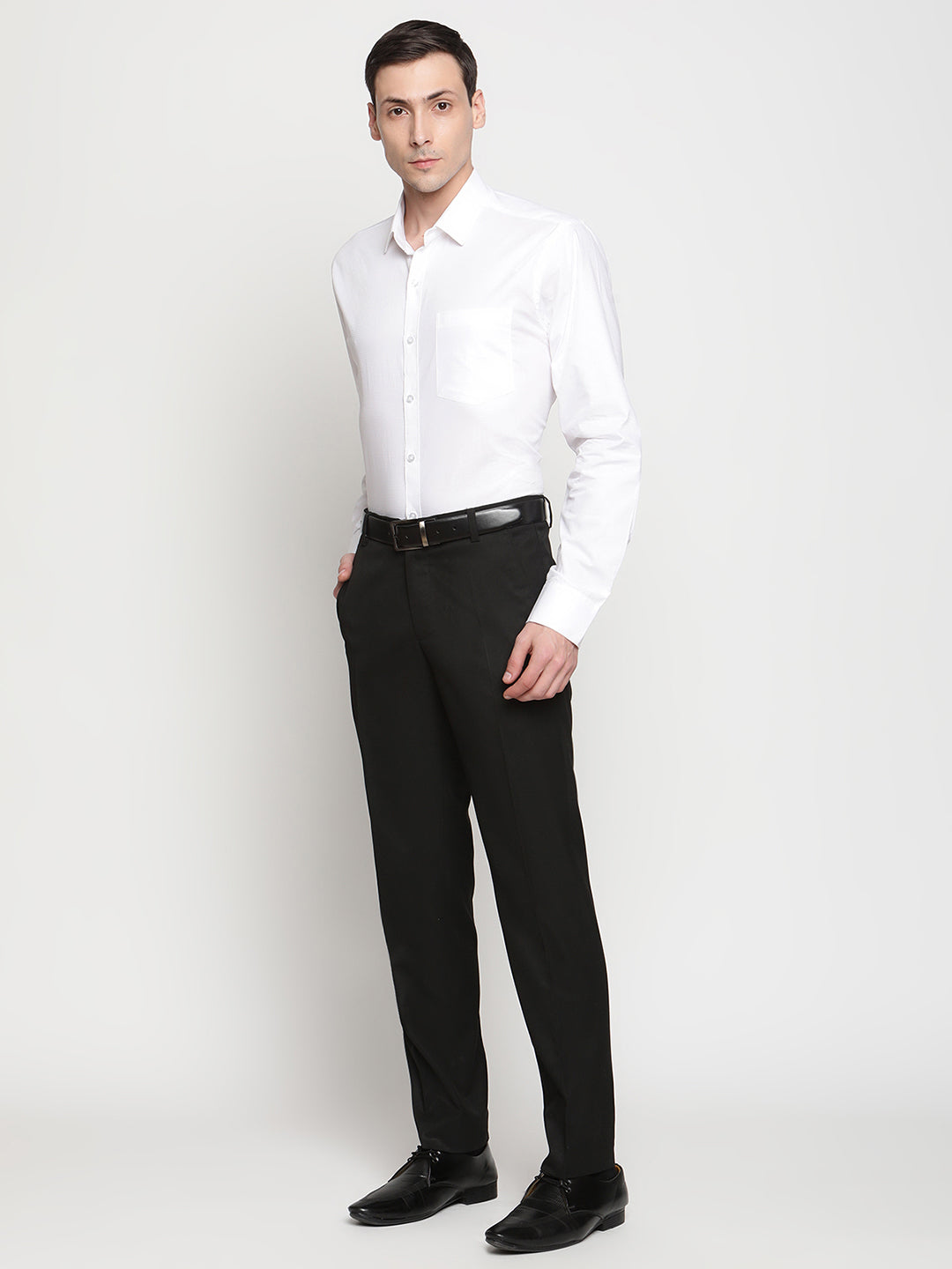 Copperline Men White Dobby Formal Shirt Copperline
