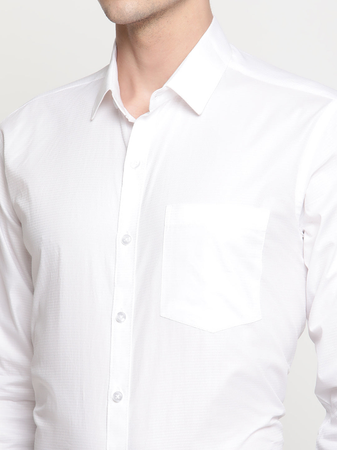 Copperline Men White Dobby Formal Shirt Copperline