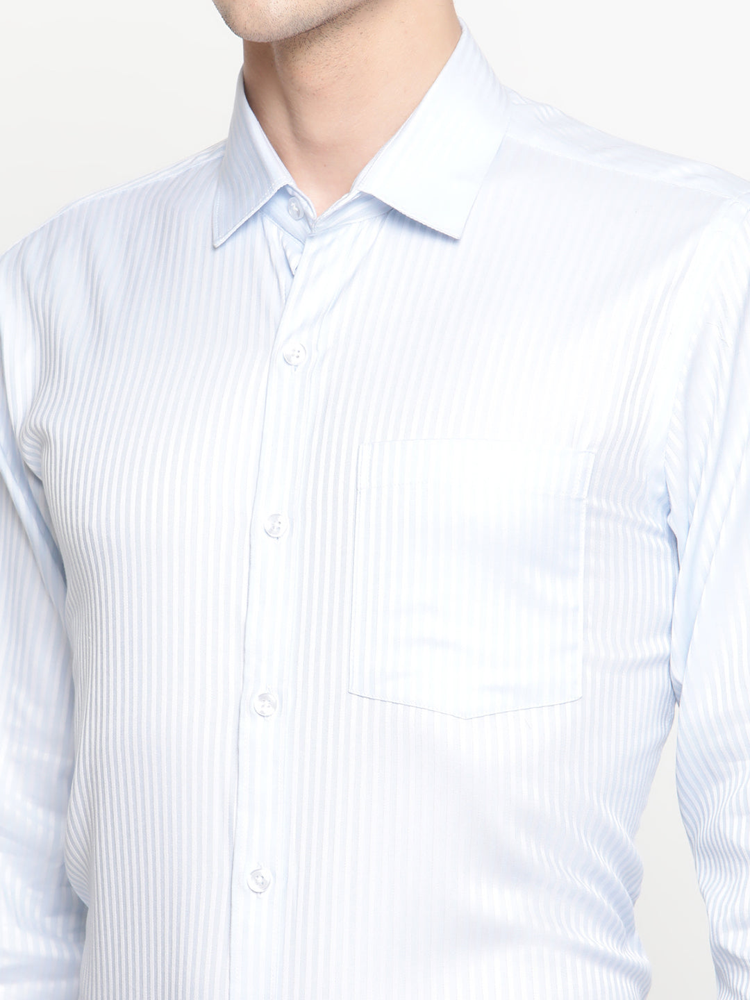 Copperline Men LIght Blue Dobby Formal Shirt Copperline