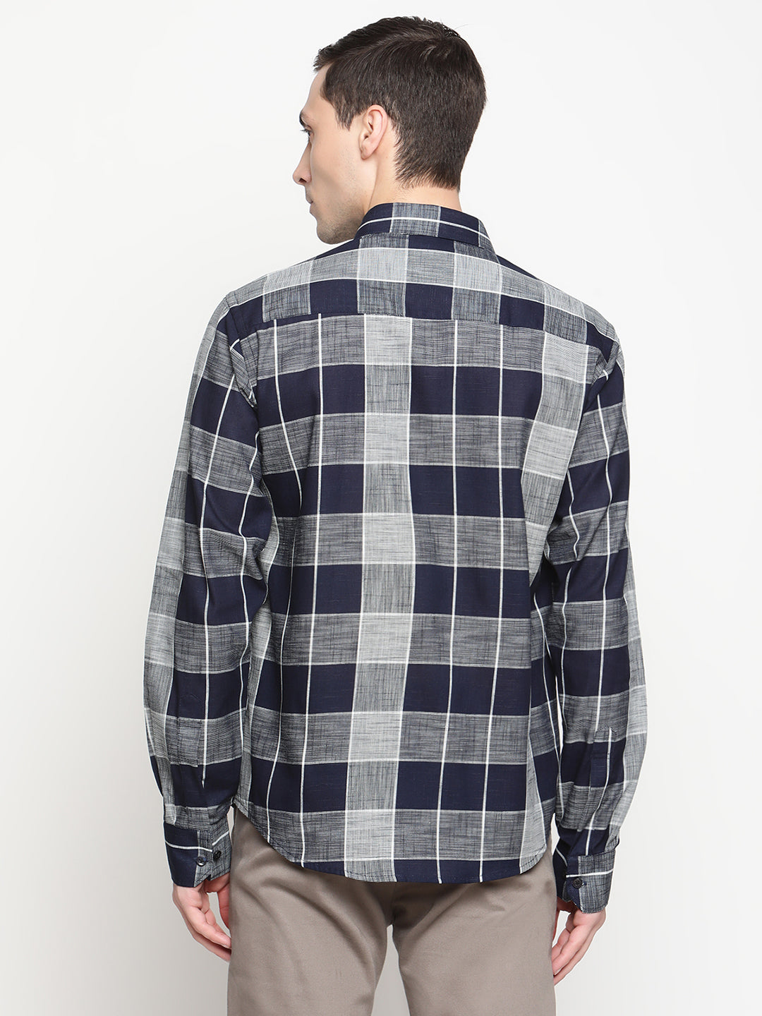 Copperline Men Black Checked Semi Formal Shirt Copperline