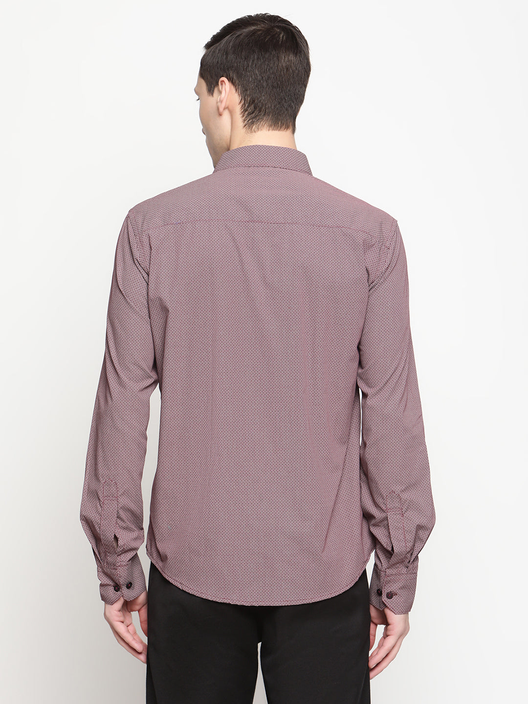 Copperline Men Maroon Printed Formal Shirt Copperline