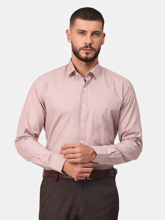 Copperline Men Red Stripes Formal Shirt Copperline