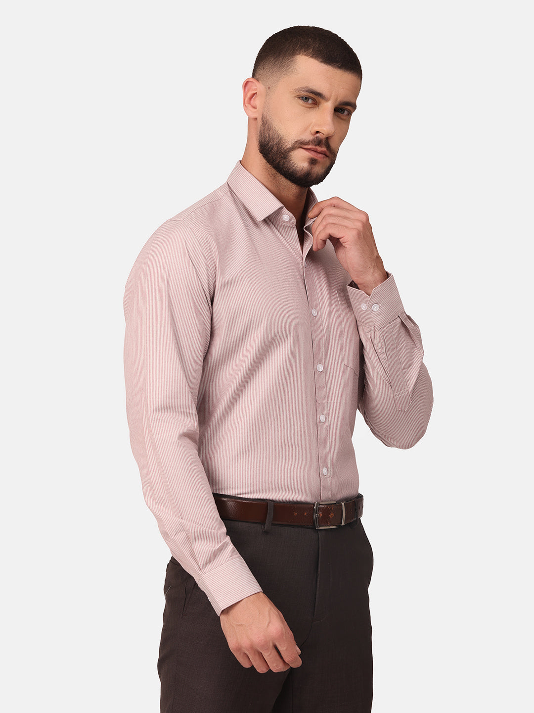 Copperline Men Red Stripes Formal Shirt Copperline