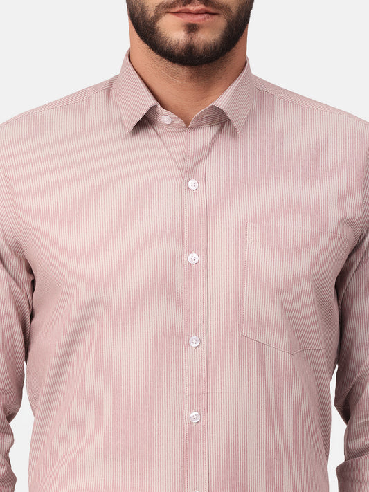 Copperline Men Red Stripes Formal Shirt Copperline