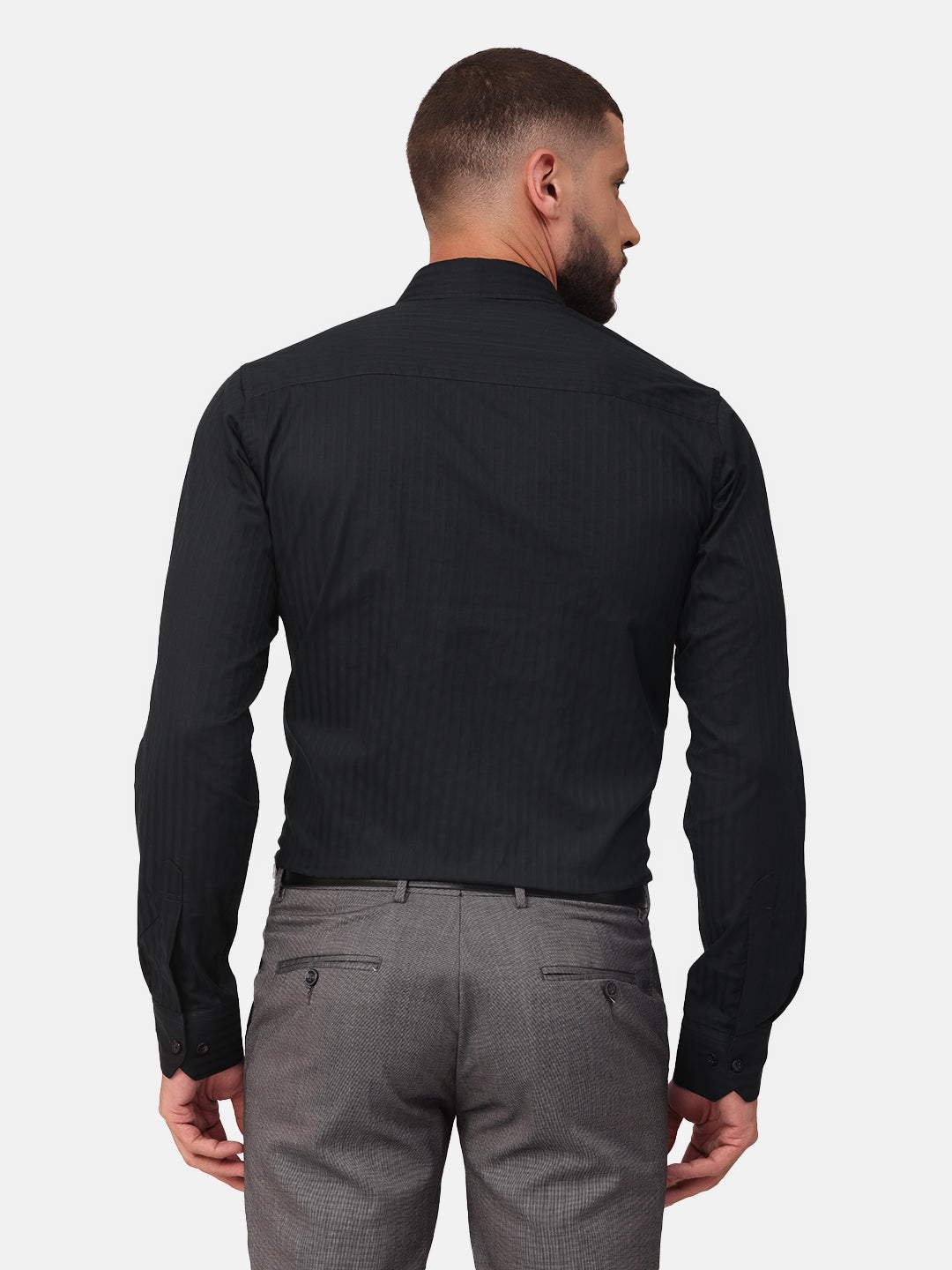 Copperline Men Black Dobby Formal Shirt Copperline