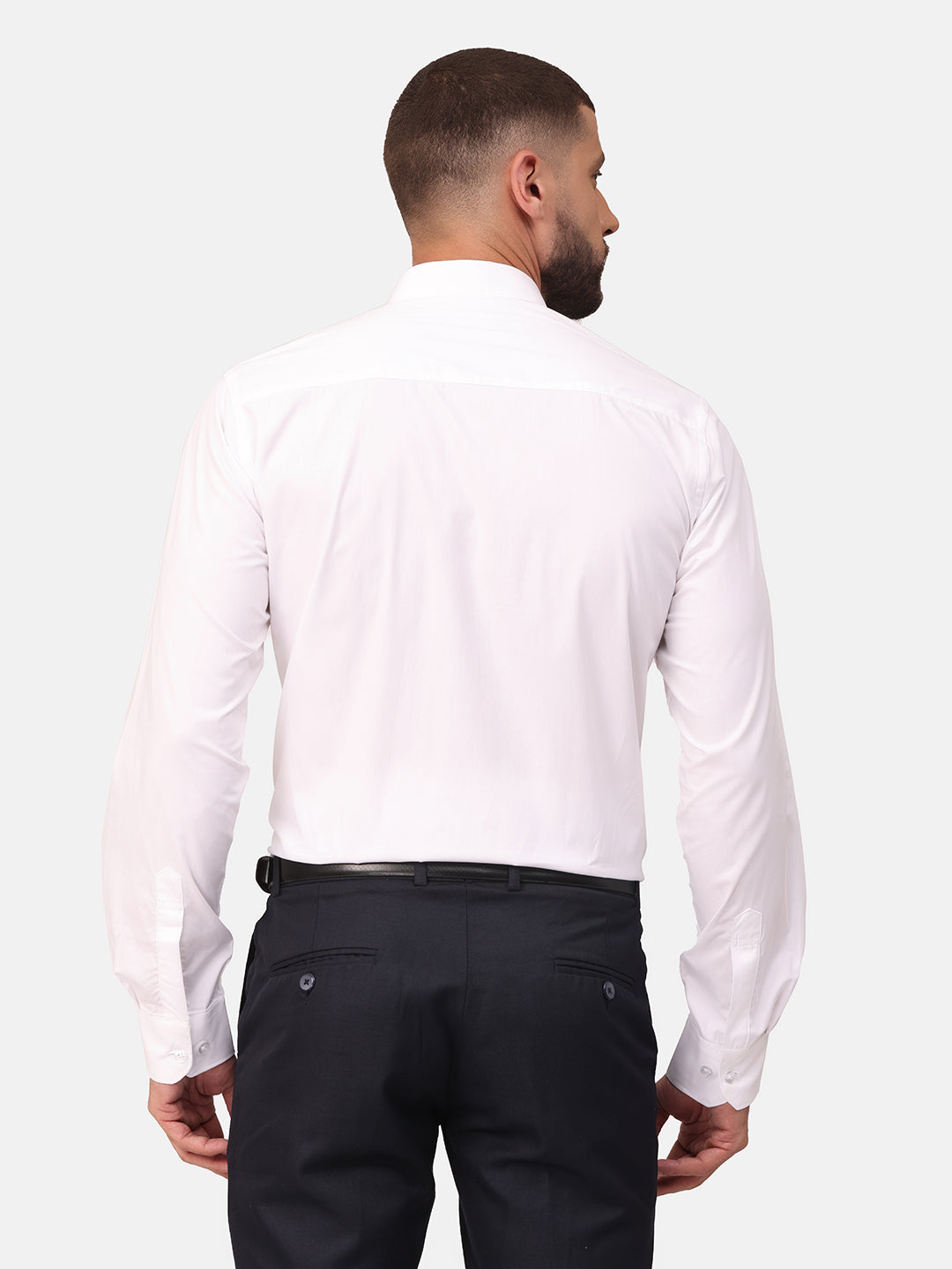 Copperline Men White Solid Formal Shirt Copperline